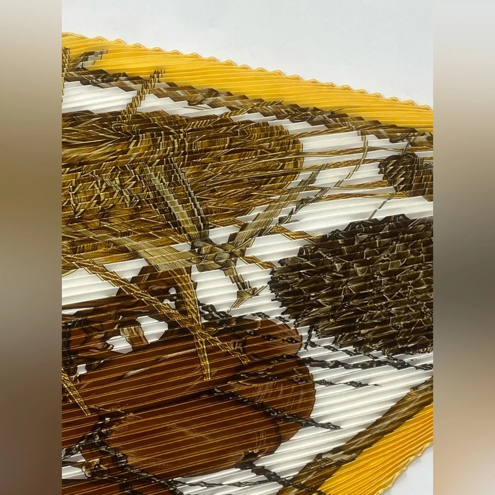 Hermes Plisse Silk Scarf Jardin Creole Carre 90 Pleaded Valerie Dawlat Dumoulin - Picture 3 of 16